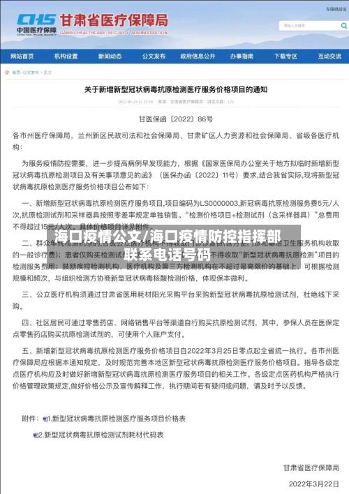 海口疫情公文/海口疫情防控指挥部联系电话号码-第3张图片
