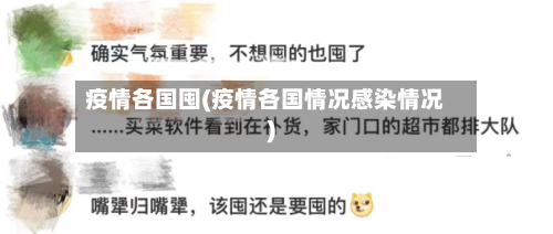 疫情各国囤(疫情各国情况感染情况)